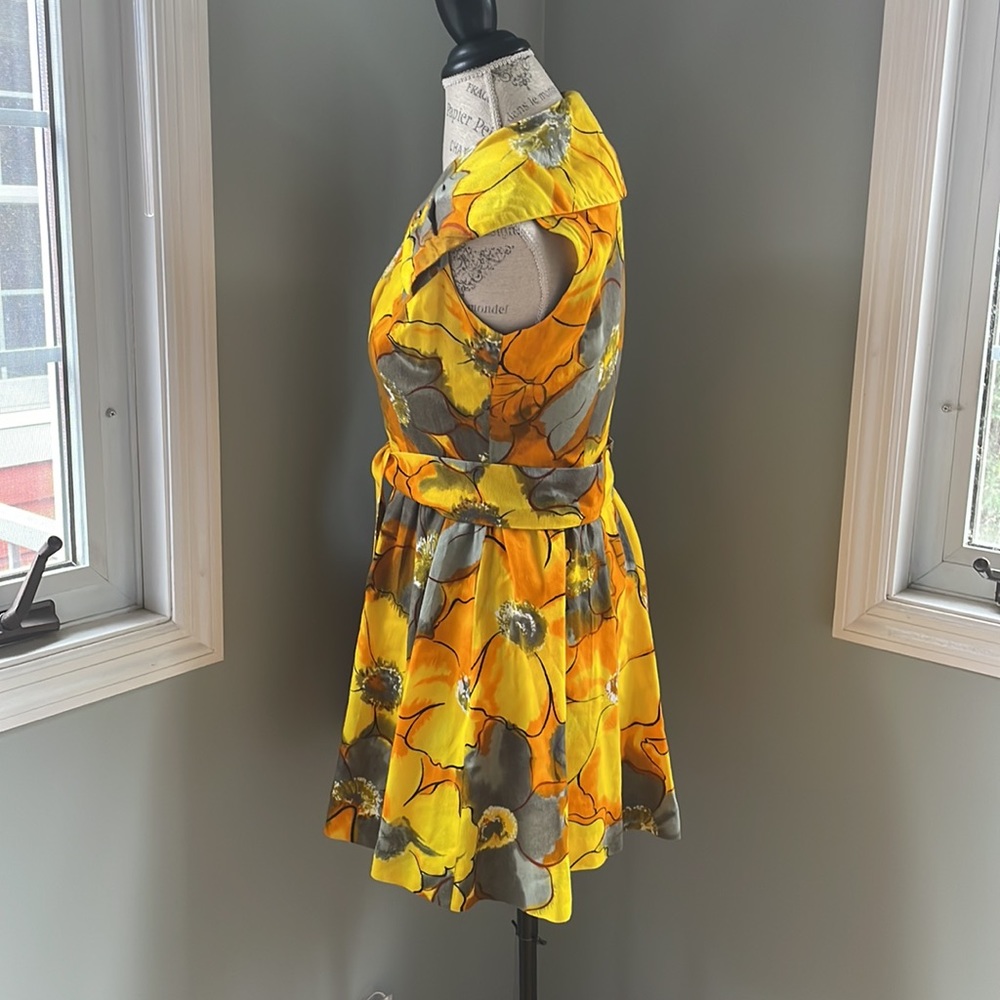 Evelyn Margolis 60’s vintage bark cloth Hawaiian dopamine dress EUC size small - Picture 5 of 12
